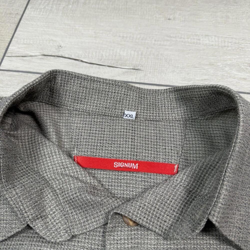 VTG SIGNUM Long Sleeve Button-Up Shirt SzXXL Microcheck Minimalist Germany Made - Picture 4 of 9